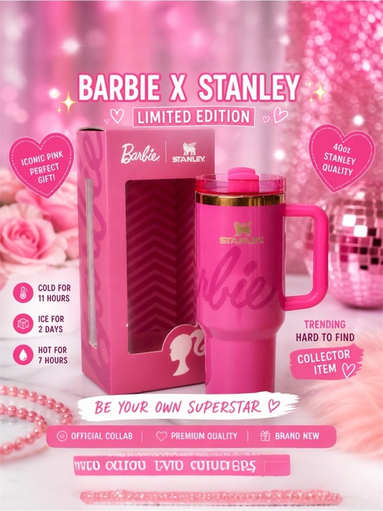 Stanley Other - Barbie x Stanley 40oz Quencher Tumbler SuperStar Pink NIB | Limited Edition